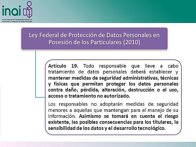 Ley Federal de Protección de Datos Personales en Posesión de los Particulares.