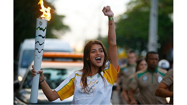She was the bearer of the Olympic torch