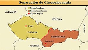 Separación de Eslovaquia y la República Checa