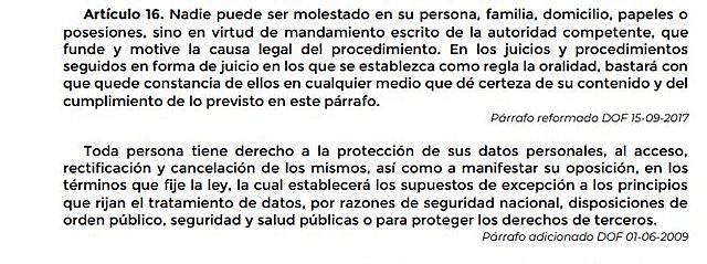 Refoma constitucional del articulo 16