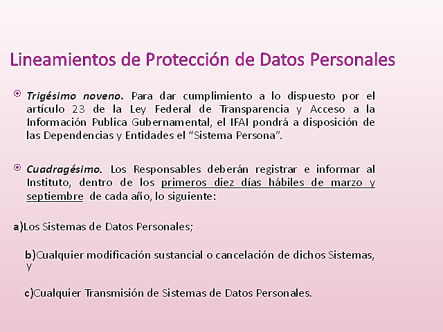 Lineamientos de Protección de Datos Personales