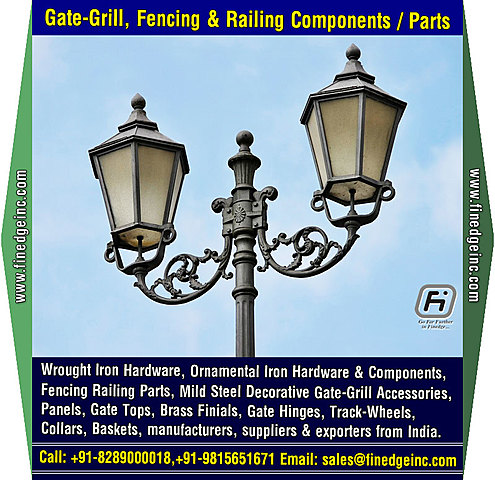 wrought iron fencing hardware manufacturers exporters suppliers India http://www.finedgeinc.com +91-8289000018, +91-9815651671