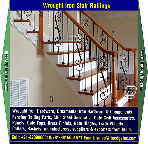 wrought iron railing for stairs manufacturers exporters suppliers India http://www.finedgeinc.com +91-8289000018, +91-9815651671