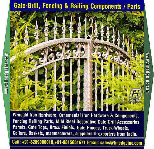 wrought iron fence gate hardware panels manufacturers exporters suppliers India http://www.finedgeinc.com +91-8289000018, +91-9815651671