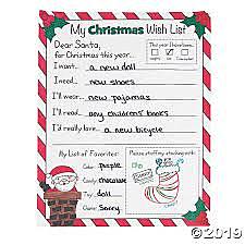 Writing a Christmas list.