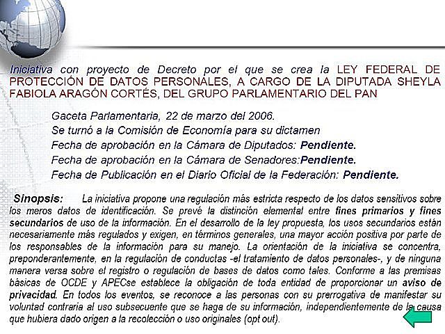 Iniciativa de ley Federal de Protección de Datos Personales.