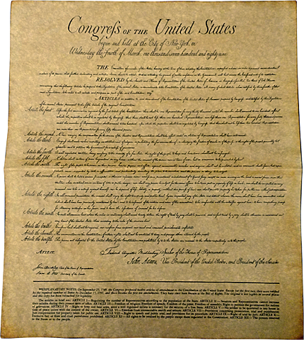 Bill of Rights Adopted