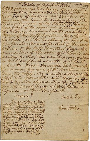 British surrender at Yorktown