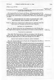 P.L. 89-750 Elementary and Secondary Act