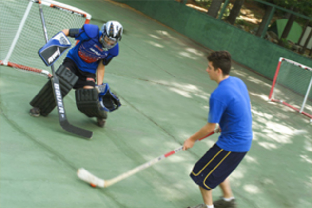 Social Interaction- Steven starts playing street hockey