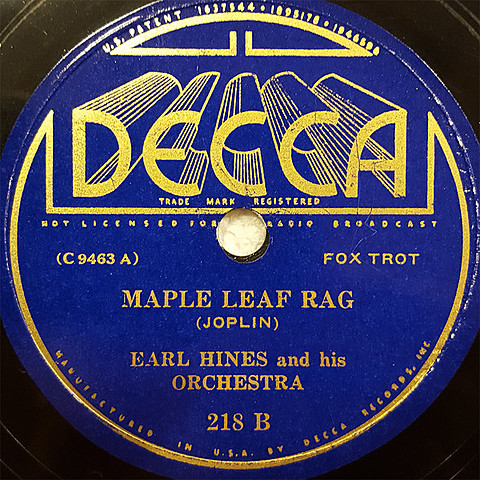 Earl Hines and His Orchestra record Maple Leaf Rag