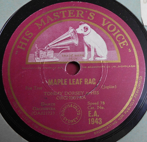 Tommy Dorsey and His Orchestra record Maple Leaf Rag