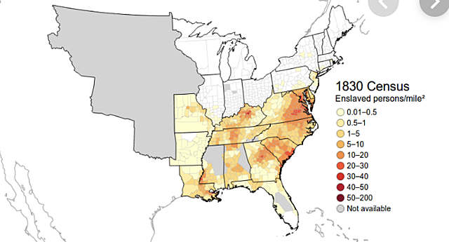 Distribution of slaves