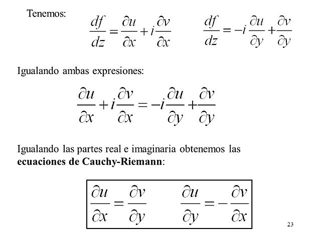 Ecuaciones de Cauchy-Riemann