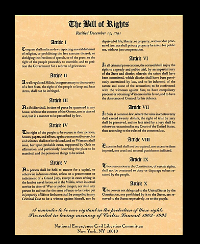 10 amendments were added to the constitution