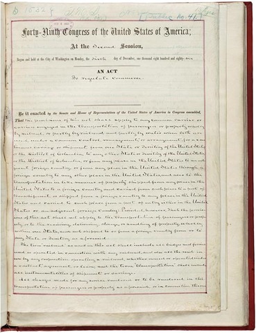 Insterstate Commerce Act of 1887