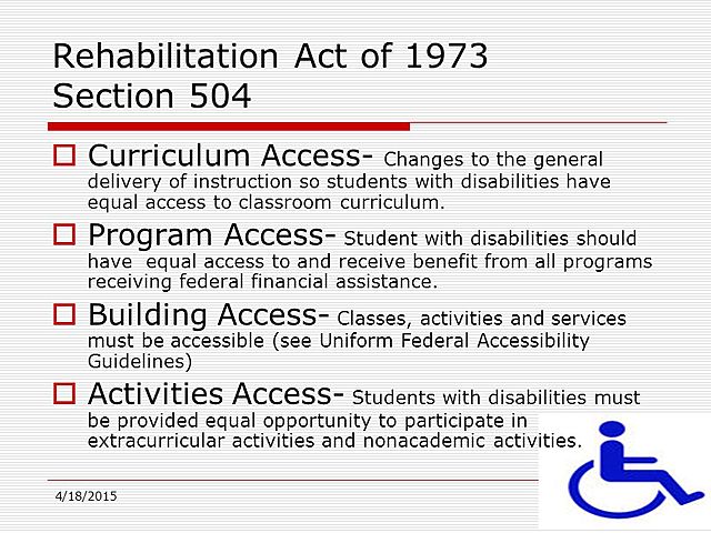 The (Vocational) Rehabilitation Act of 1973