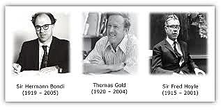 Fred Hoyle, Hermann Bondi y Thomas Gold