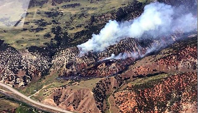 Spanish Fork canyon wildfire