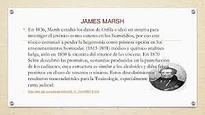 En 1836, Marsh estudió los datos de Orfila