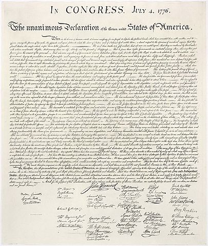 the adoption of the declaration of independence