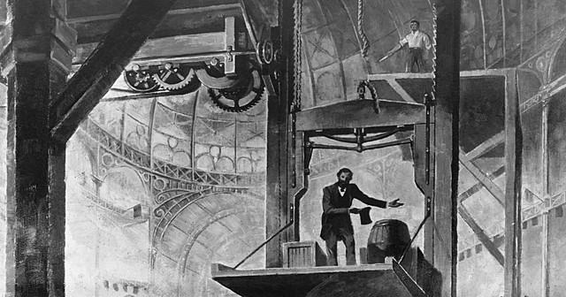 Invención del ascensor por Elisha G. Otis.