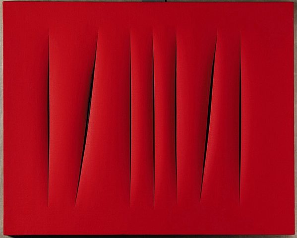 Informalistas: Cuadro rojo (Lucio Fontana)