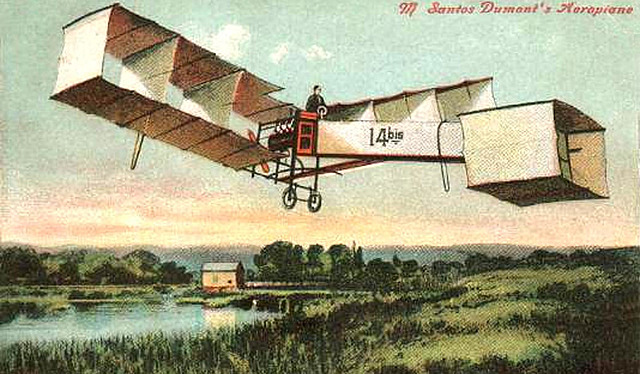 Invención del avión por Alberto Santos Dumont.