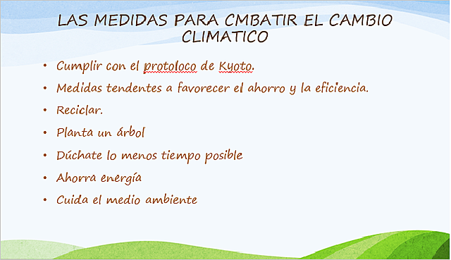 MEDIDAS PARA COMBATIR EL CAMBIO CLIMÁTICO