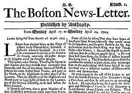 Primeros indicios de publicidad en periódicos de E.U