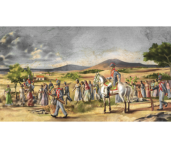 Reparto de tierras por los Insurgentes.