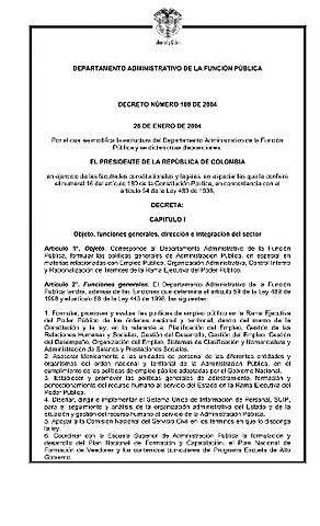 se expide el decreto 188 del 26 de enero 2004
