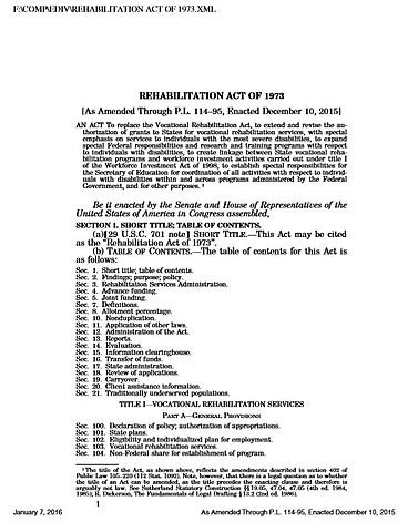 Rehabilitation Act of 1973