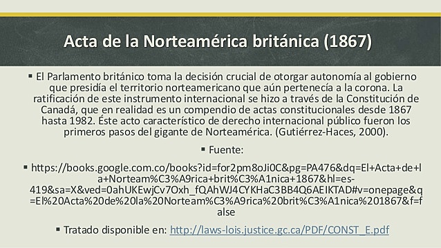 Acta de América del norte britanica