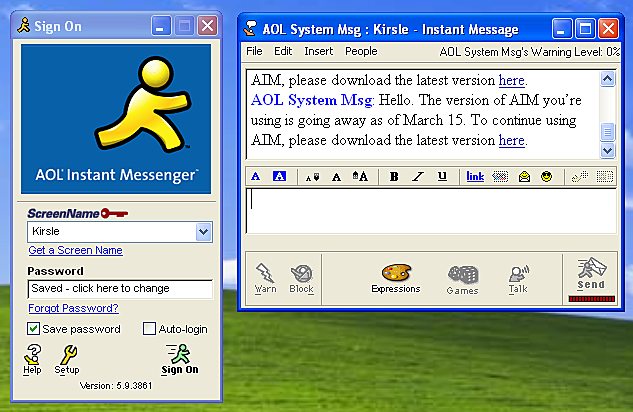 AOL instant messenger released
