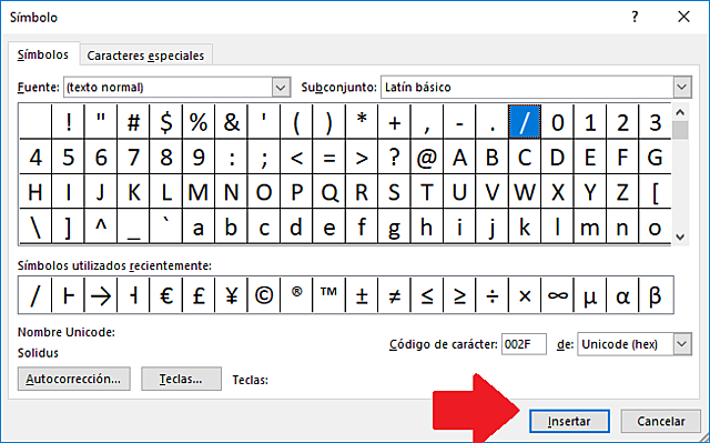 Descubrimiento de la tecla barra invertida