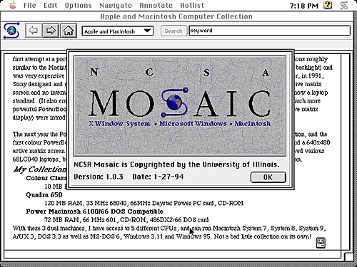 Mosaic devient le premier navigateur du web.