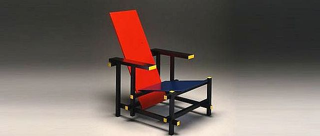 Produit-la chaise rouge et bleu rietveld
