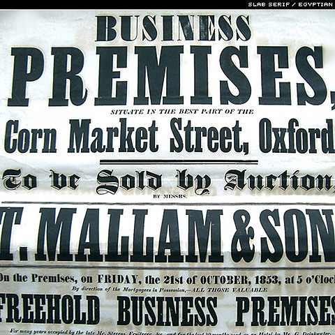 Vincent Figgins develops first Egyptian type.