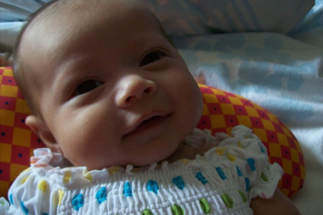 Followed Mommy around the room