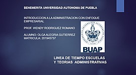 Timeline: OLGA ALEGRIA GUTIERREZ, ESCUELAS ADMINISTRATIVAS