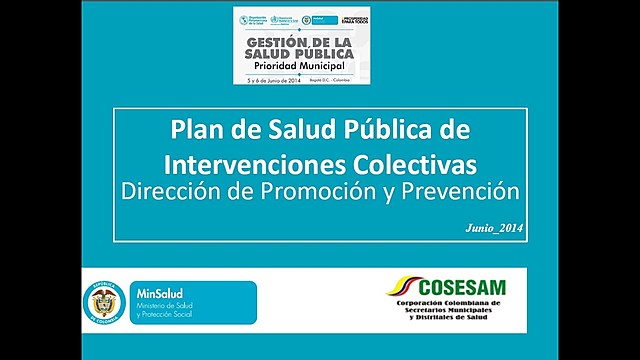 Plan de salud pública de intervenciones colectivas pic