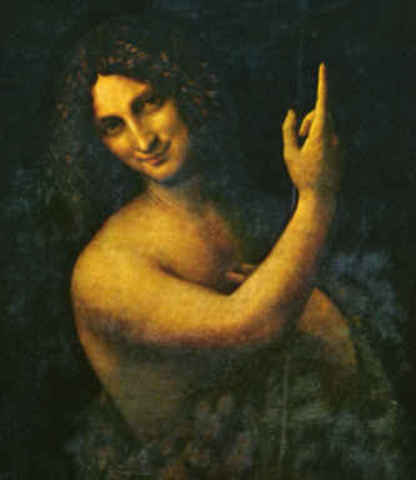 ST John The Baptist painting By  Leonardo da Vinci