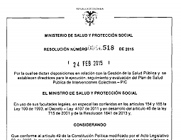 Resolución 518 de 2015