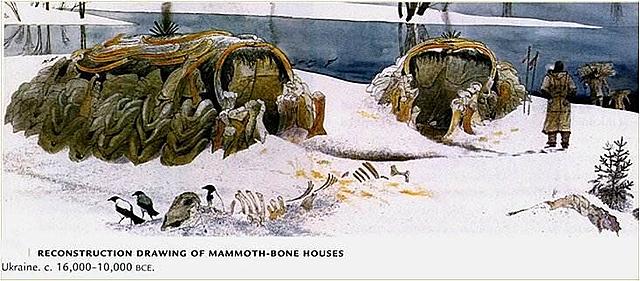 Structures with mammoth bones
