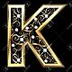 16220124 k gold letter with swirly ornaments