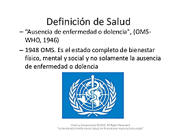 La OMS define salud
