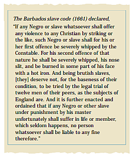 Barbados Slave Code created