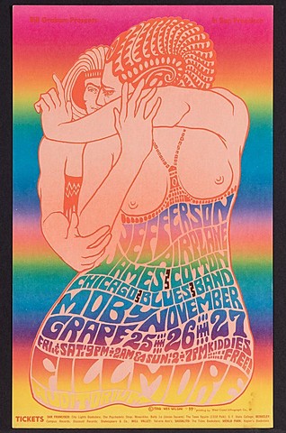 Graphique-Wes Wilson, affiche de concert Jefferson Air plane