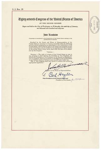 Twenty-Fourth Amendement, 1964